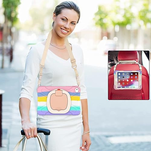 Vista 95 de Funda para iPad (A16) de 11 pulgadas 2025, Aslo para iPad 10 de 10.9 pulgadas 2022, funda resistente a prueba de golpes, soporte giratorio, soporte