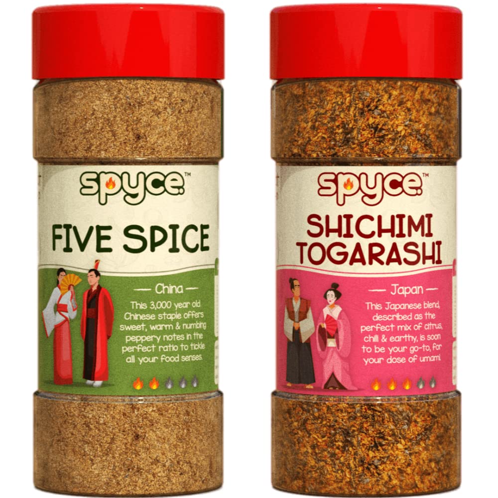 Spyce | Five Spice 130g + Shichimi Togarashi 100g | Spyce Bundles, Multi Packs, Buy More Save More | Spice Blends, seasonings & masalas