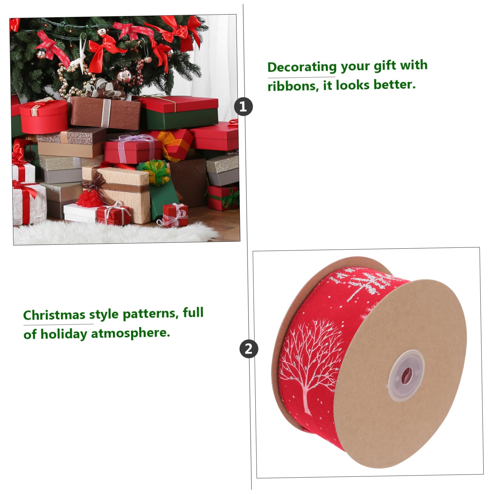 Operitacx 3rollen Weihnachtsbaum Dekorationsband Weihnachtsribbon Für Bastelarbeiten Farbenfrohes Design Für Feste Geschenkverpackung Und Hochzeiten