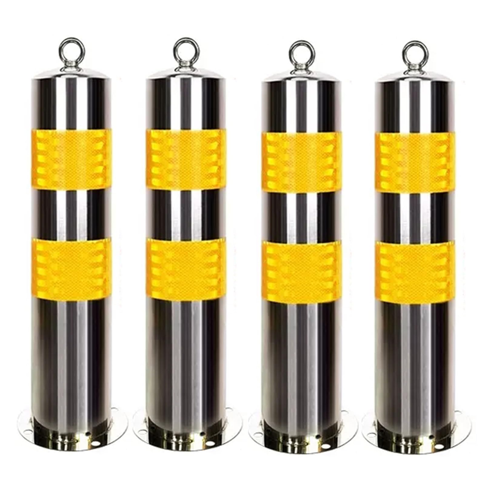 WOTZOV Driveway Security Posts, Traffic Delineator Post Safety Cone Barrier Delineator Post Stainless Steel Security Posts For Driveways Traffic Cone Safety Barrier Delineator Post C,4 Pack