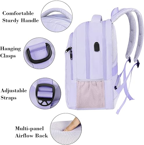 Miniatura 103 de MATEIN - Mochila empresarial para laptop de 15.6 pulgadas, mochila de viaje con puerto de carga USB, resistente al agua, para trabajo, universidad