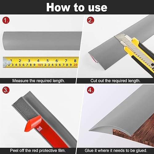 Miniatura 5 de Tira de transición de piso de 36 M, tiras de ribete de piso autoadhesivas, tiras de transición de umbral de PVC para transición de alfombras, tira