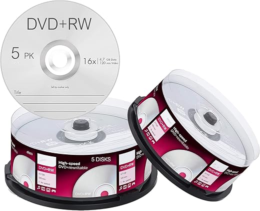 Premium Version of DVD+RW 4X, 4.7GB Rewritable Disk (Pack of 5 DIsks)
