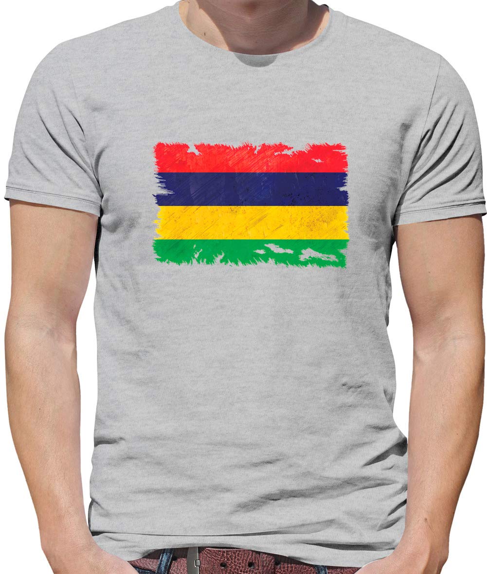 Mauritius Grunge Style Flag - Mens Premium Cotton T-Shirt