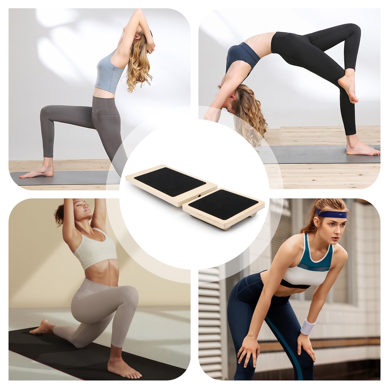 KKMOL Planche D'équilibre Monobloc | Planche D'équilibre En Bois Pour Les Pieds Et Les Chevilles | Planche D'équilibre Pour L'étirement De La Cheville, La Correction De La Posture