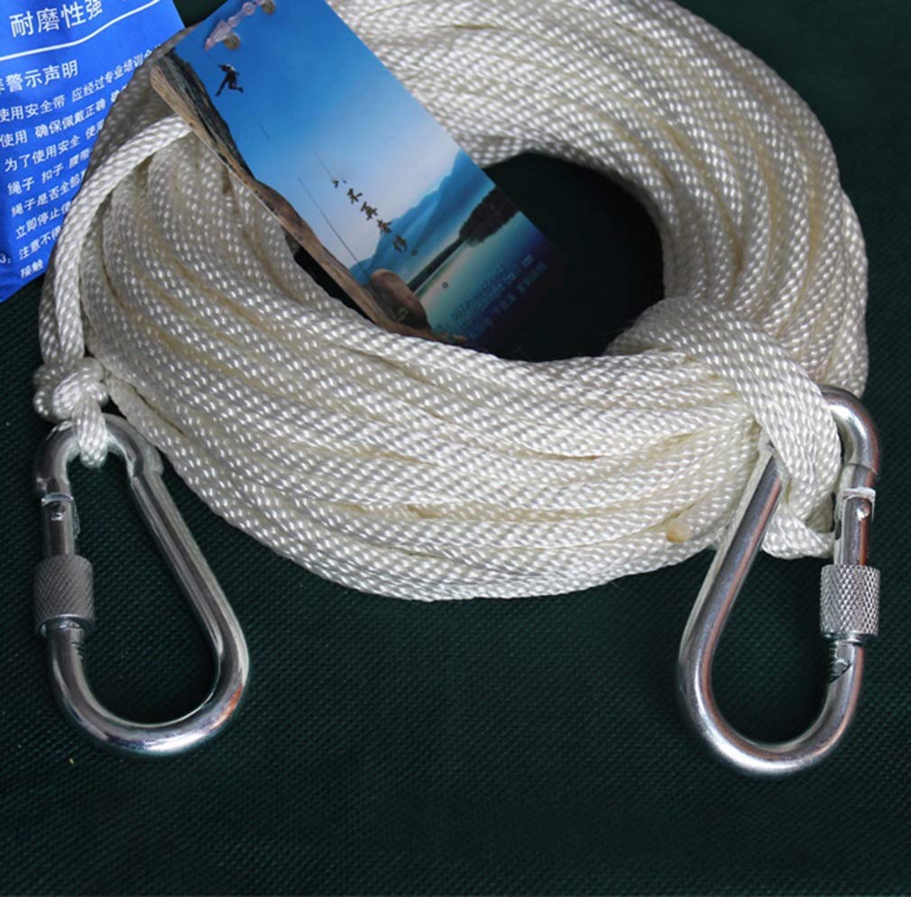 MU Cuerda Trenzada de Seguridad Resistente al Desgaste - Cuerda de Nylon finamente Trenzada - Diámetro 4 mm para espeleología Capacitación Alcance Embalaje Blanco,Blanco,40m