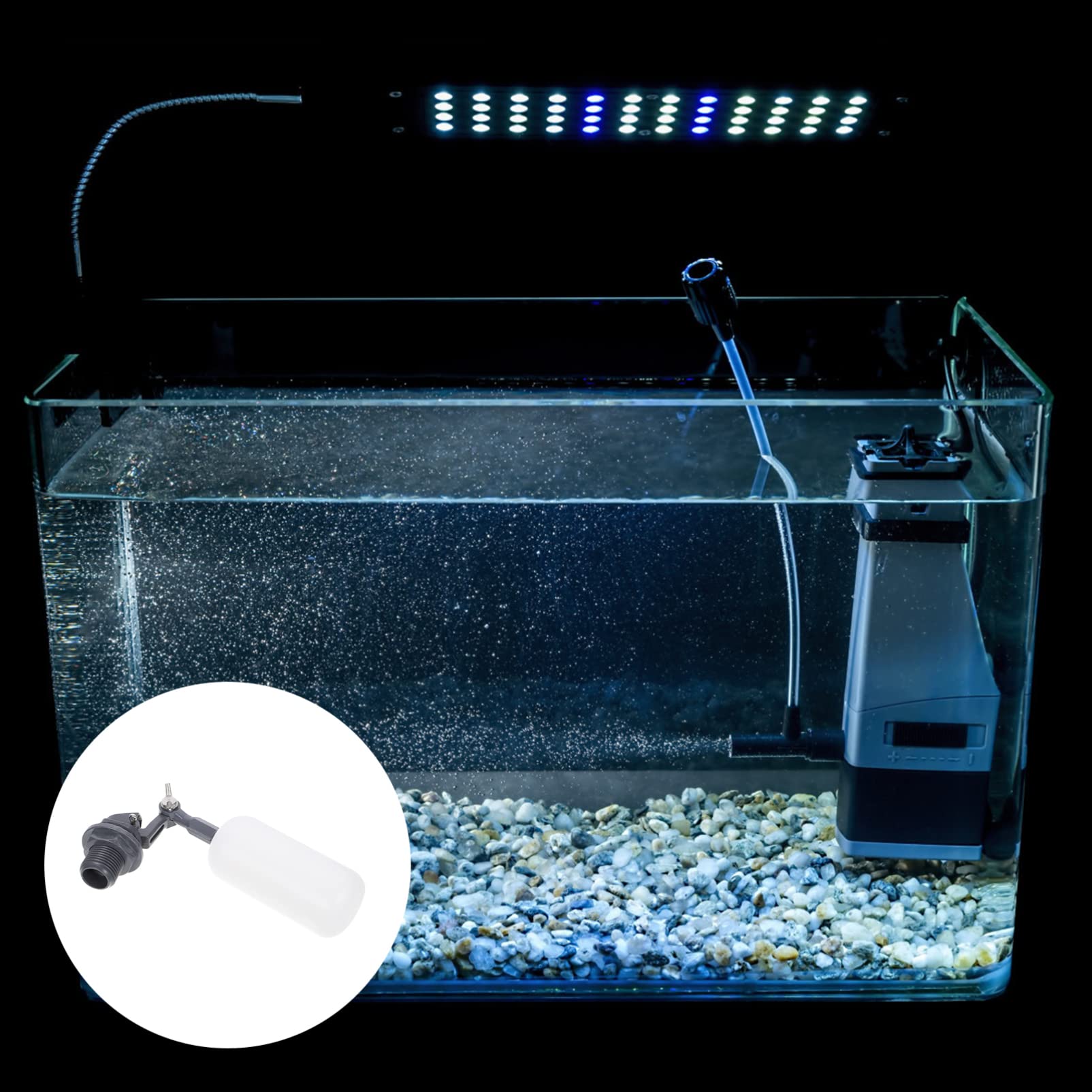 Unomor 2Pcs Mini Float Valve Automatic Refill Water Ball for Humidifier Aquarium and Ice Machine Water Level White