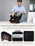 Sac à dos scolaire pour hommes,VONXURY Léger 15.6inch Sac de réservation pour les femmes Adolescents Sac scolaire imperméable pour les voyages de travail
