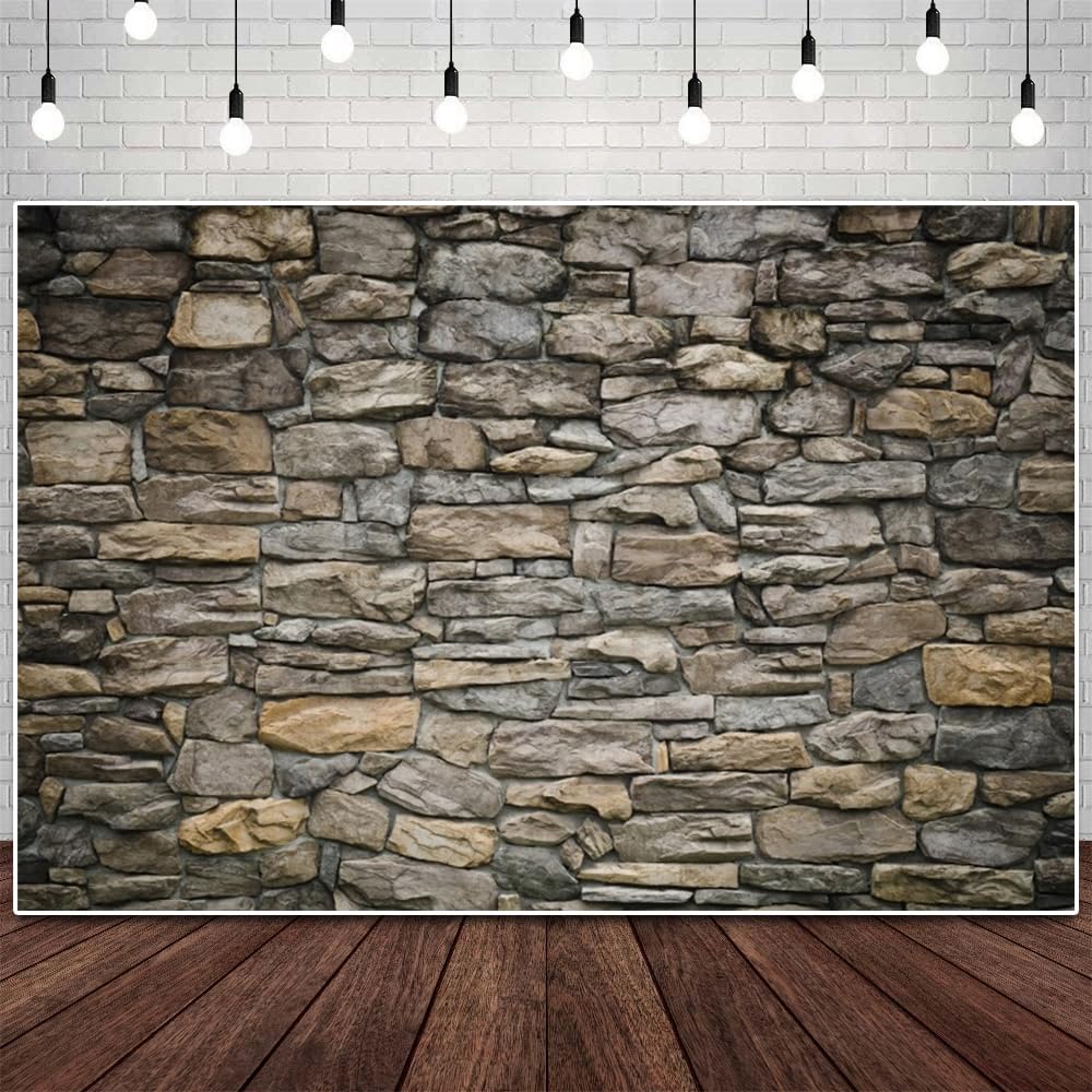 ChloropLastid Stone Brick Wall Photography Backdrop Stone Backsplash Brick Wallpaper Background Baby Adult Family Artistic Portrait Photo Video