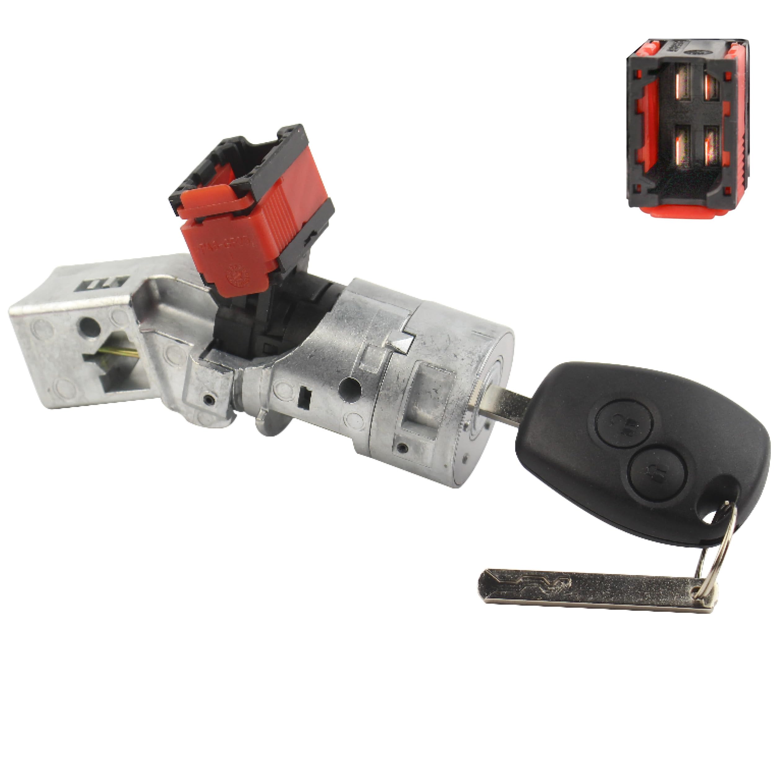 Bombin arranque compatible para Clio 3, Kangoo 2, Master 3, Modus, Trafic 3, Twingo 2, Duster, Sandero, Talento, Citan, NV300, NV400, Movano B, Vivaro B. Con 1 llave + 1 inserto | A4155450008