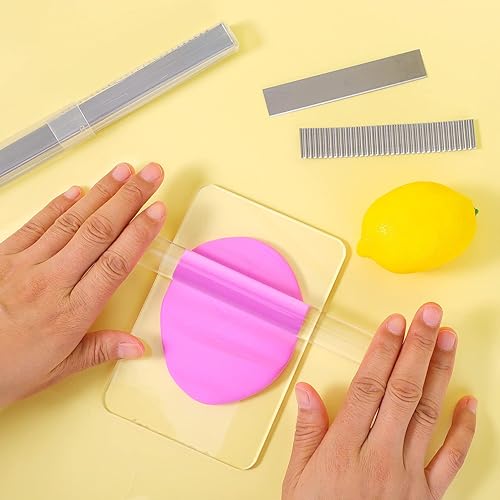 Miniatura 5 de Juego de 9 rodillos de arcilla acrílica 2 tableros de respaldo de lámina acrílica 2 rodillos de arcilla acrílica sólida 4 cuchillas de arcilla