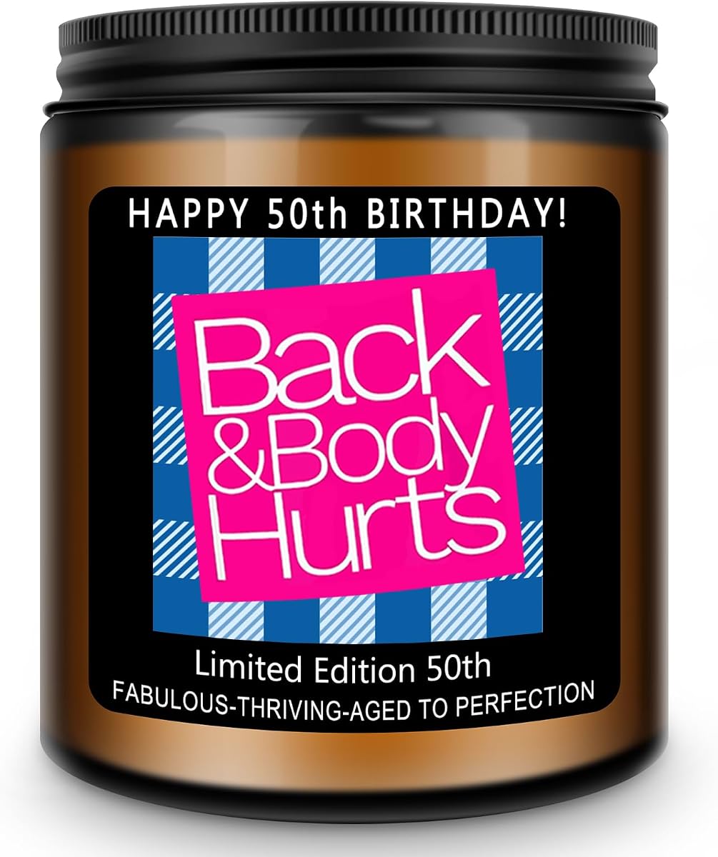 50th Birthday Gift for Her Him, Happy 50th Birthday Candles Gifts for Women Men, Funny 50 Years Old Decorations Ideas- Lavender Scented Candle