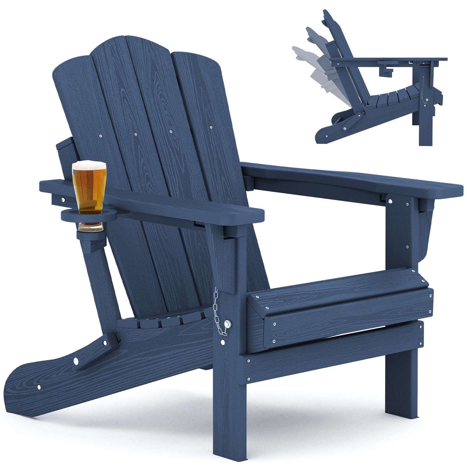 KINGYES Adjustable Folding Adirondack Chair