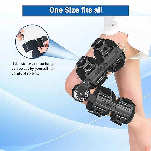 Miniatura 4 de Rodillera ROM con correa para el hombro, rodillera con bisagras, inmovilizador, soporte ortopédico de rodilla para rótula ortopédica, ortesis para