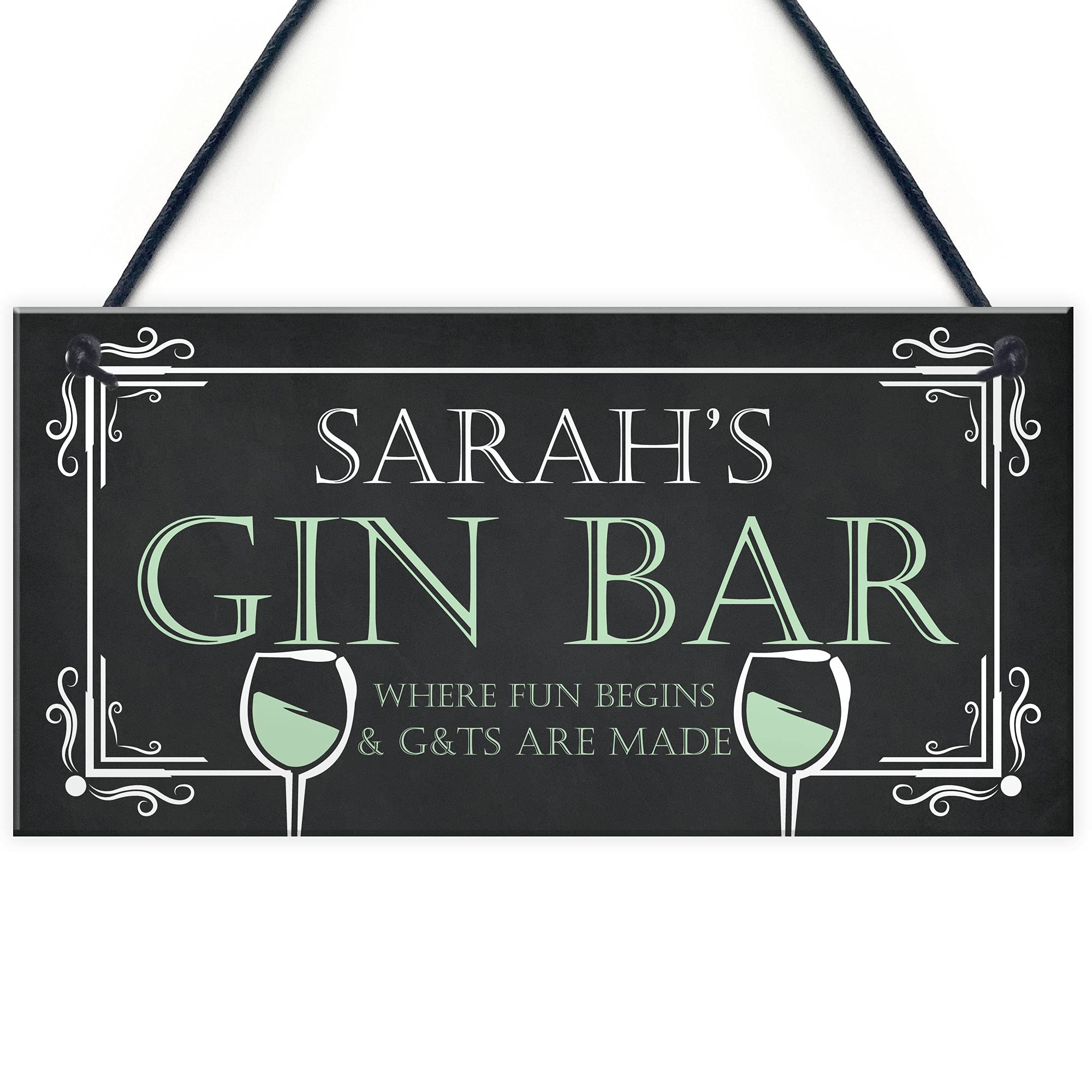 Red Ocean Personalised Gin Bar Home Bar Garden Signs Novelty Gin Gifts For Her Home Gifts