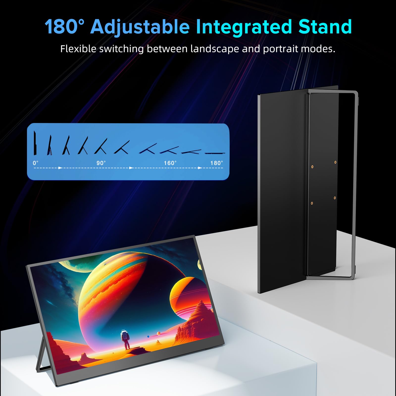 UPERFECT 17.3 Pollici 2K 144Hz Monitor Gioco Portatile con Schermo Opaco IPS Eye-Care 2560 * 1440 400 Nit Mini HDM Tipo C per Laptop PC PS4/5 Xbo Switch, Display Mobile Compatibile VESA