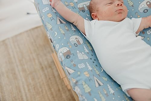 Miniatura 5 de Copper Pearl Funda de punto prémium para cambiador suave, elegante y universal para todos los cambiadores de pañales estándar, fundas de cambiador