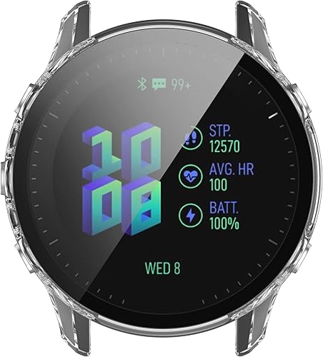 Miniatura 7 de Funda protectora compatible con Garmin Forerunner 955 Protector de pantalla para Garmin Forerunner 955 Solar PC+vidrio templado cobertura completa