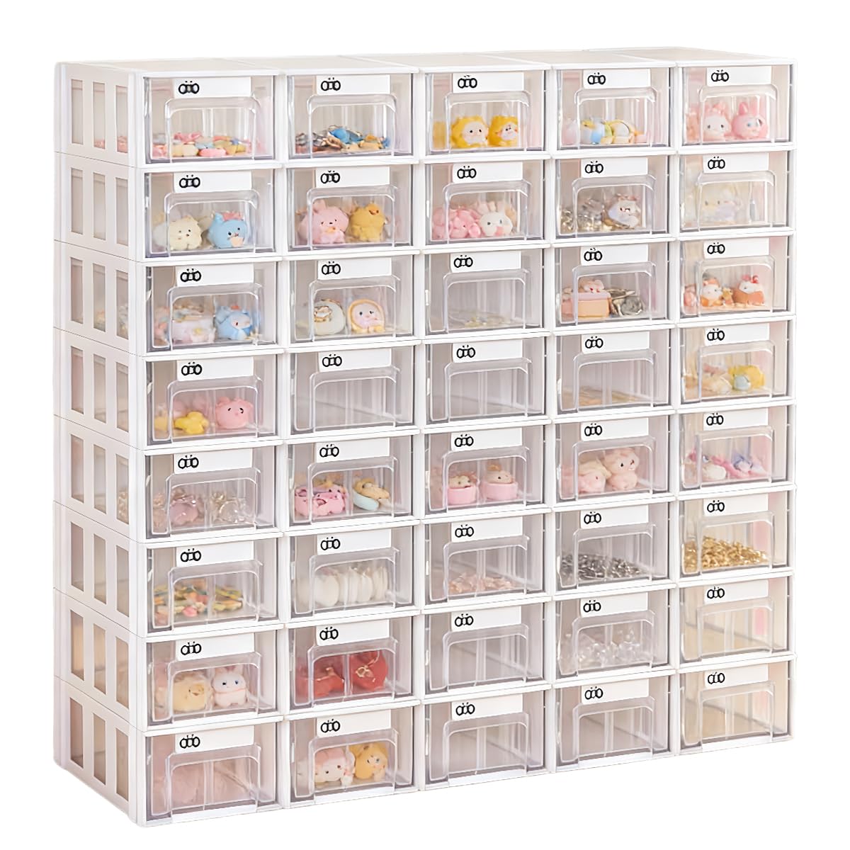Amazon.co.jp: Pekaro パーツキャビネット 小物収納 40個セット 透明