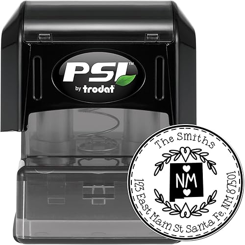 Miniatura 157 de Round State Love - Sello de dirección de devolución para Texas, uso con almohadilla de sello, mango de madera, sello de dirección de Texas