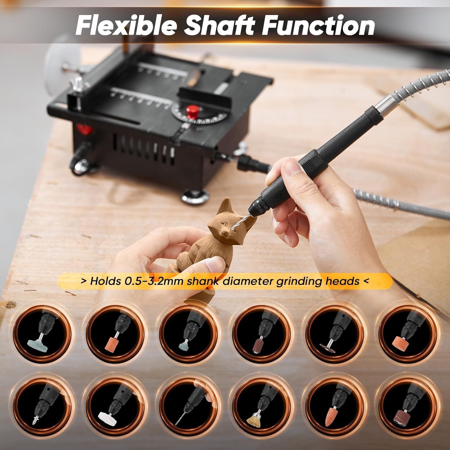 Mini Multi-Functional Table Saw Portable Mini Table Saw for Crafts,Speed & Angle Adjustable, All-in-One Machine, for Wood/PCB/Acrylic/Plastic