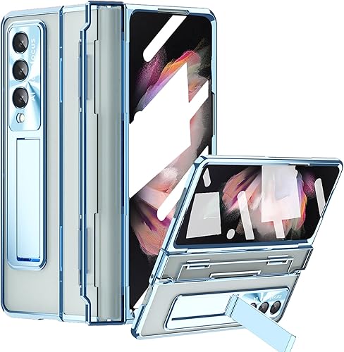 Miniatura 32 de Funda transparente para Samsung Galaxy Z Fold 3 con protección de bisagra plana, cubierta todo incluido Protector de pantalla integrado Protector