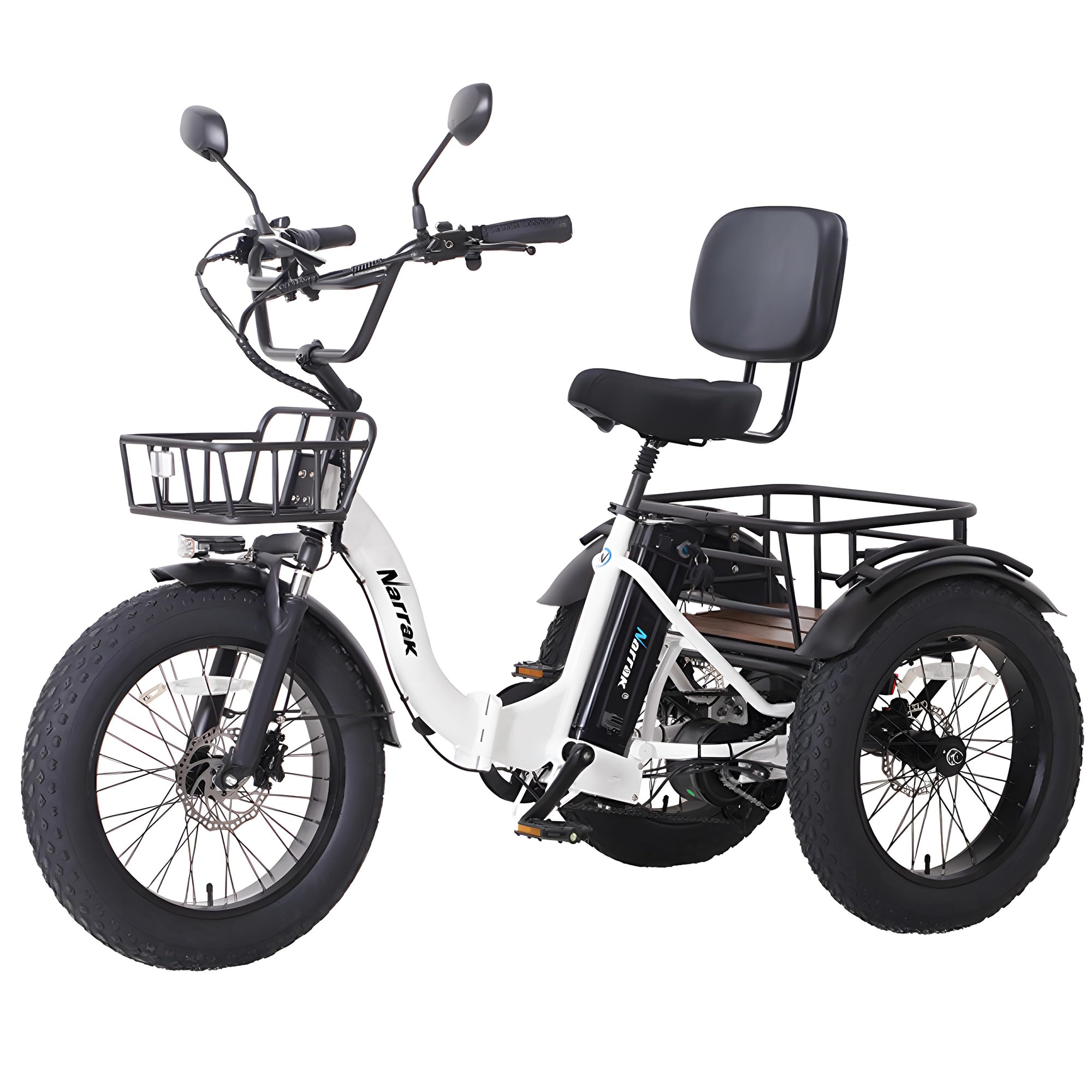 Electric Tricycle for Adults, 750W(Peak 1350W), 48V13Ah Ebike, 20"x4.0" Aluminum Folding…