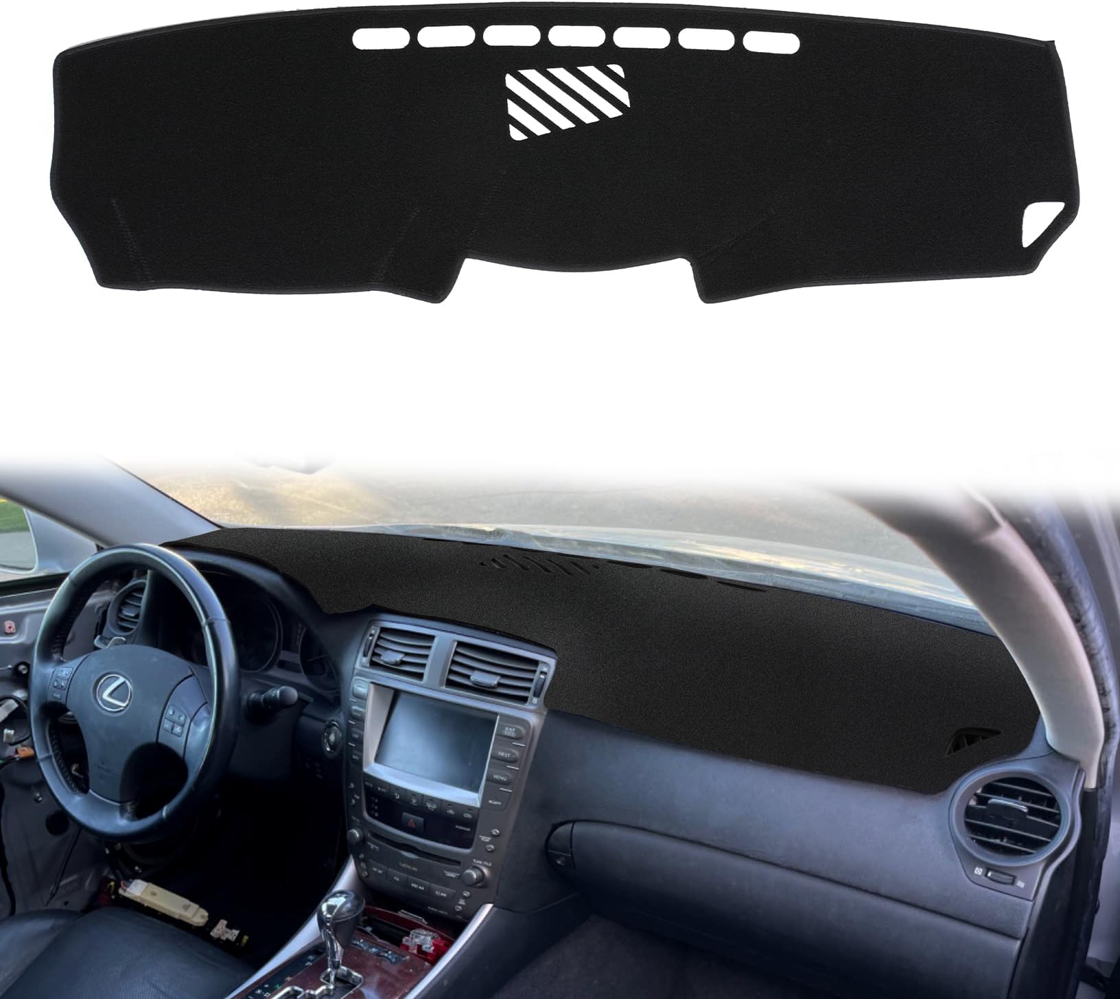 Dashboard Cover Dash Cover Mat Pad Custom Fit for Lexus IS250 IS350 2006 2007 2008 2009 2010 2011 2012 2013(Black)