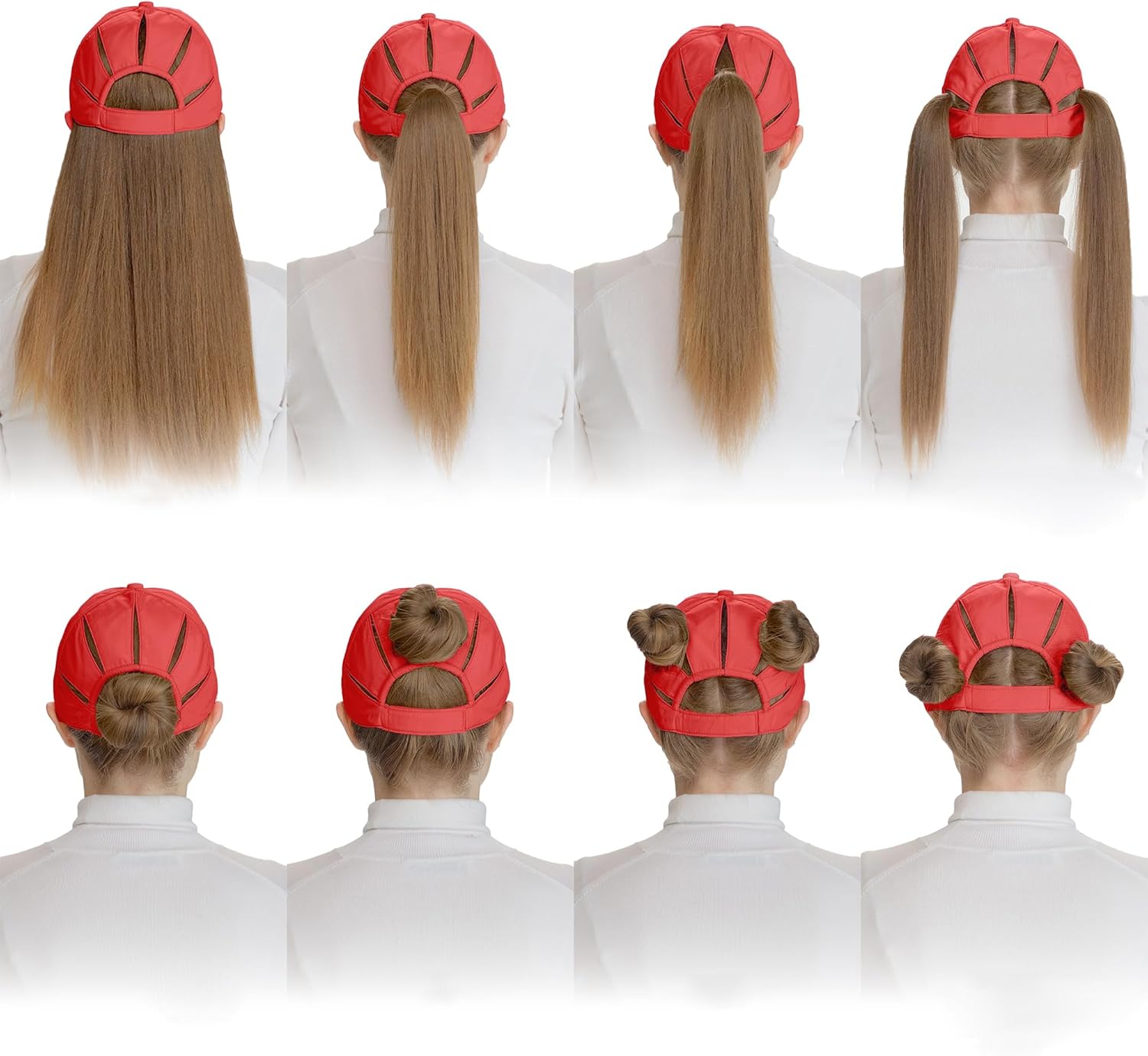 C.C Ponycap Messy High Bun Ponytail Adjustable Trucker Baseball Cap Hat