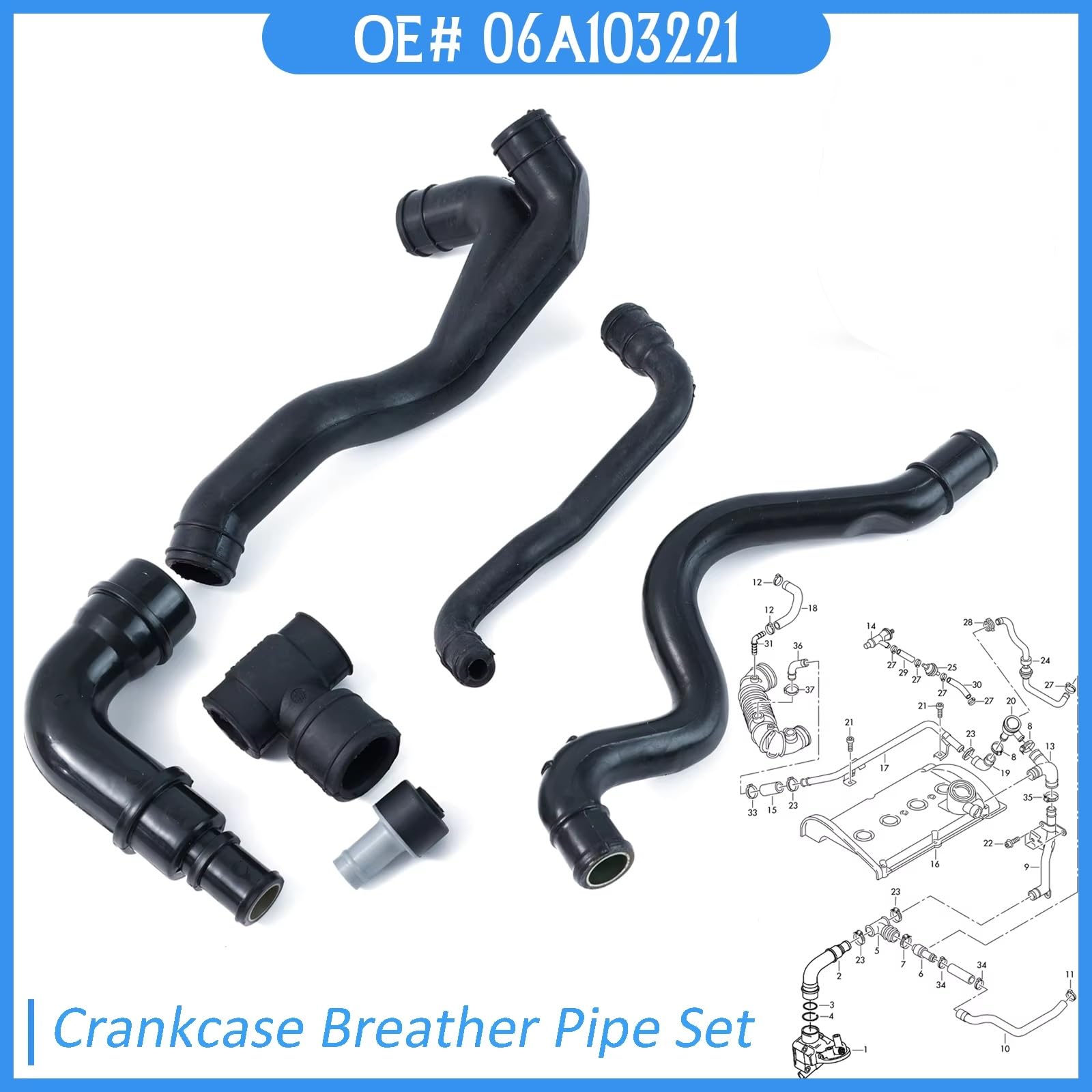 Tubo Ventilación Cárter Coche para VW para Beetle para Convertible