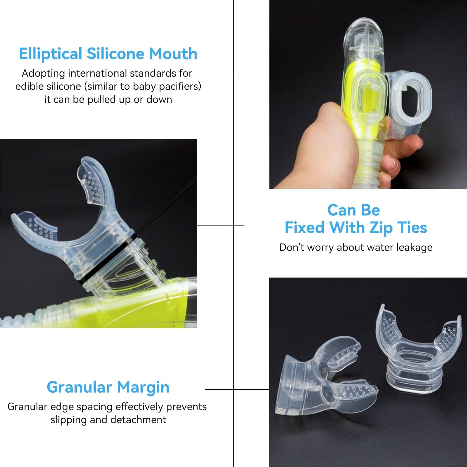 Embout Buccal De Plongée En Silicone  Rouge Transparent  Avec Petits Points Pour Plongee Sous Marine~p129832732