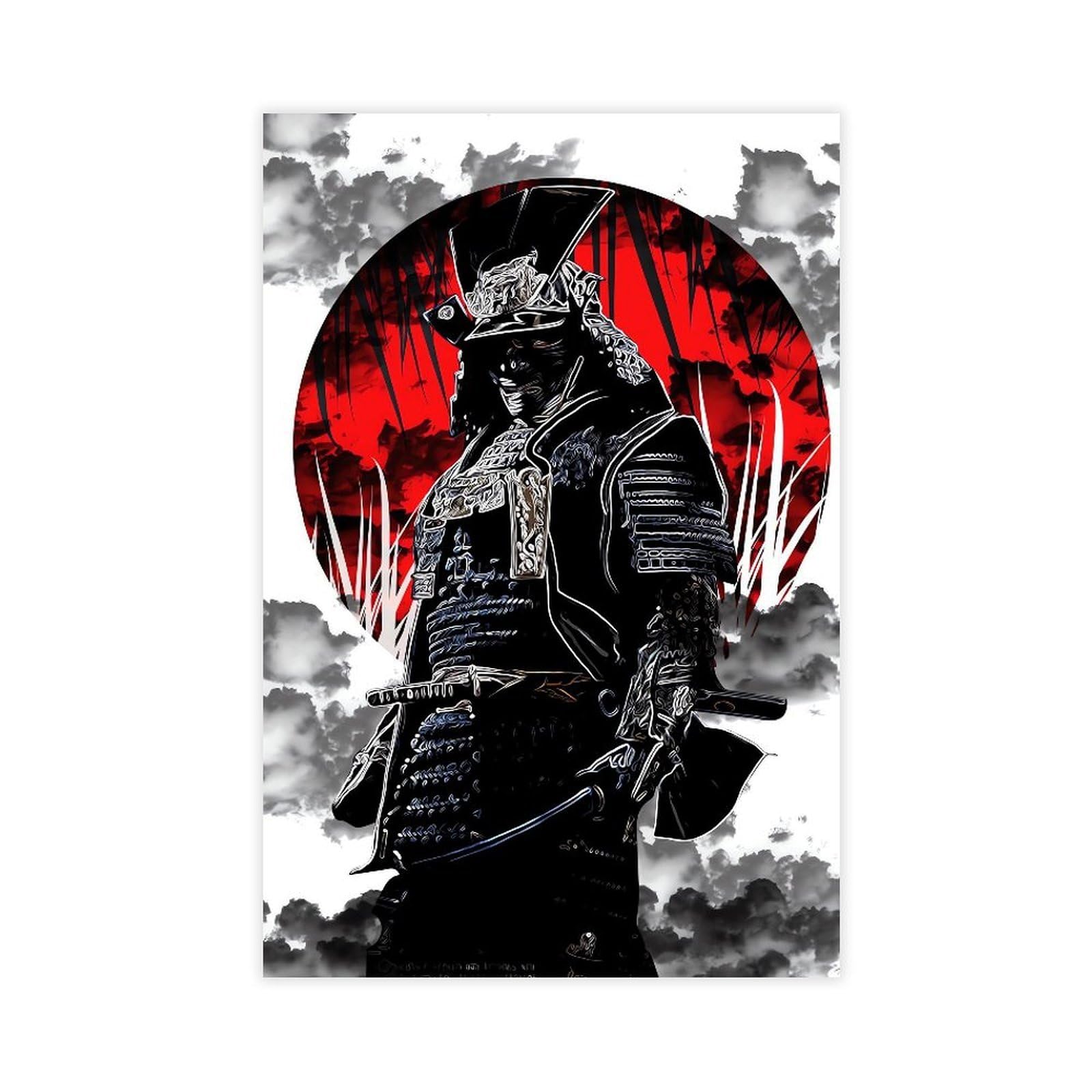 Qnvjqkdsi Unframe Japanese Samurai Art (8) Canvas Poster Bedroom Decor Landscape Office Room Decor Gift 24" L X 36" W