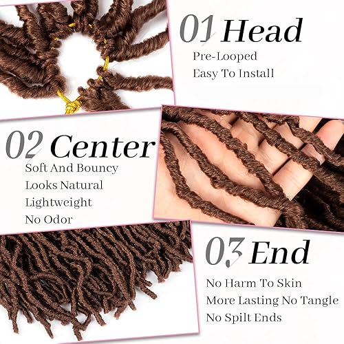 Vista 47 de Umylar Rastas de pelo sintético de ganchillo de 18 pulgadas, 7 paquetes de 7 paquetes de extensiones de cabello sintético de ganchillo para mujeres