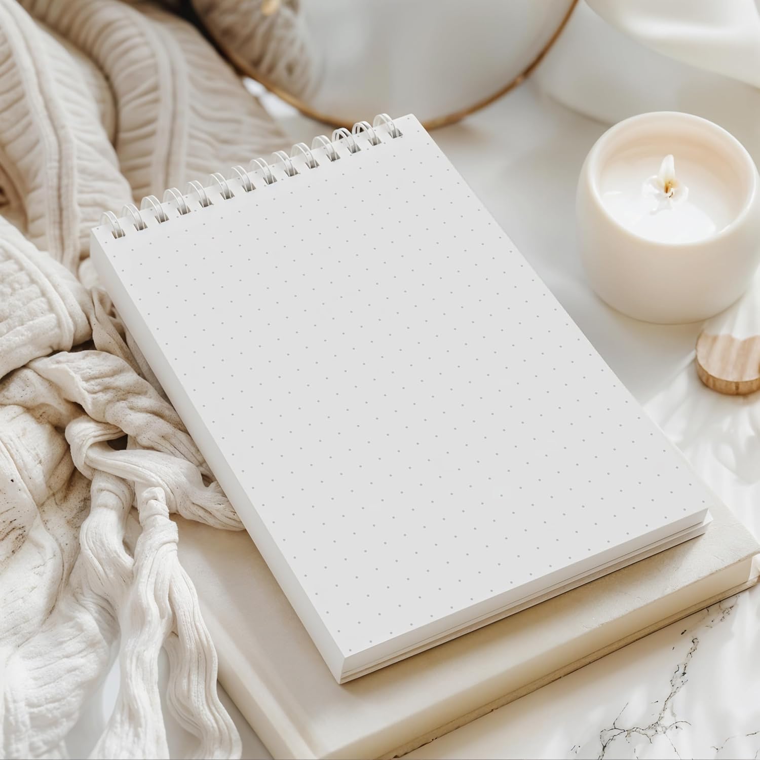 Dot Grid Notepad, 7mm Dot Spacing for Bullet Journals, Notes and Creative Work, Spiral Bound, 200 Pages, 5.8 x 8.3 In