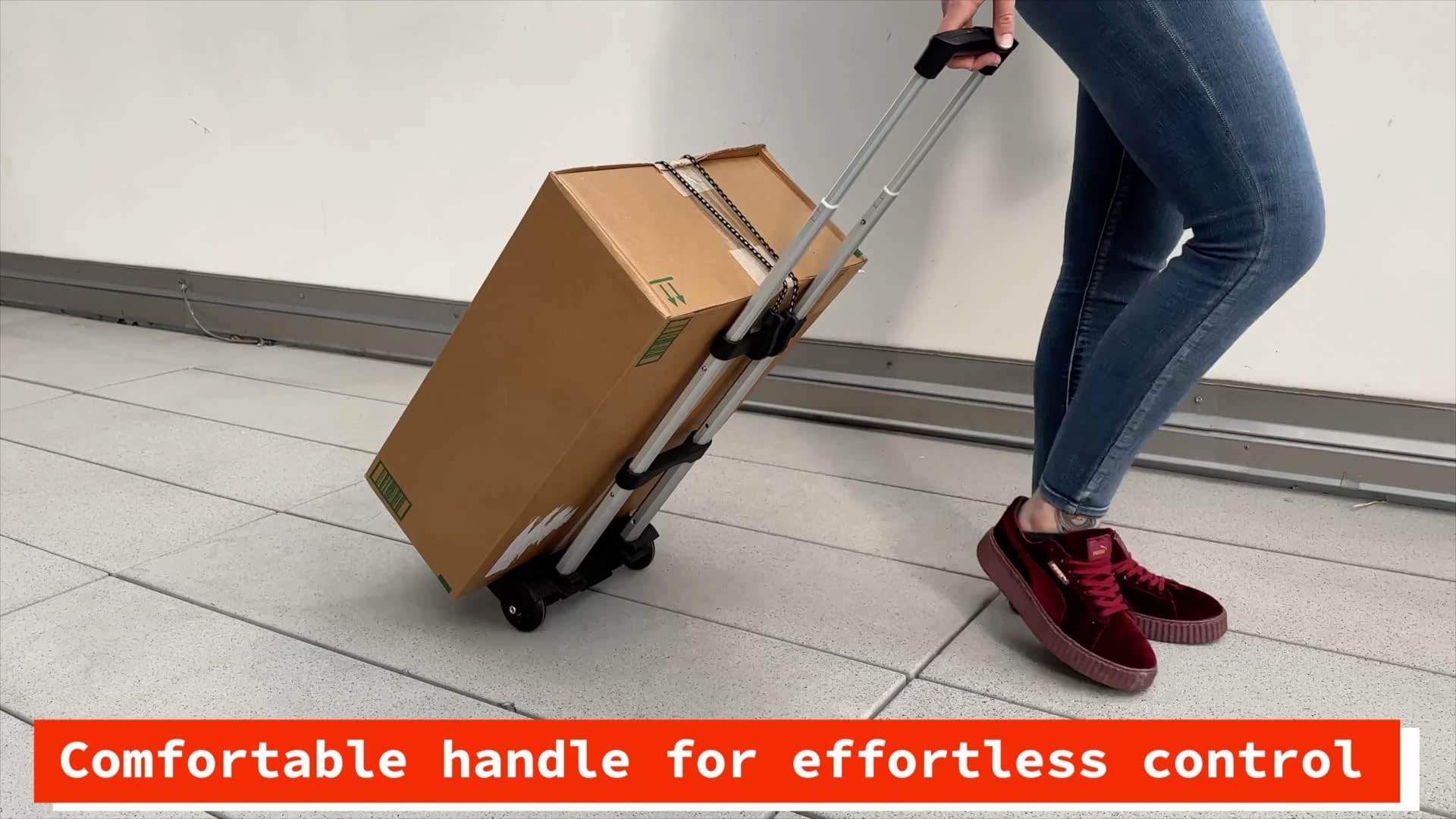 Mount Plus Carro de equipaje plegable A6 y carro de equipaje | Capacidad de 75 libras | Carro de equipaje portátil ligero con asa telescópica y 4 ruedas de goma | Marco de acero