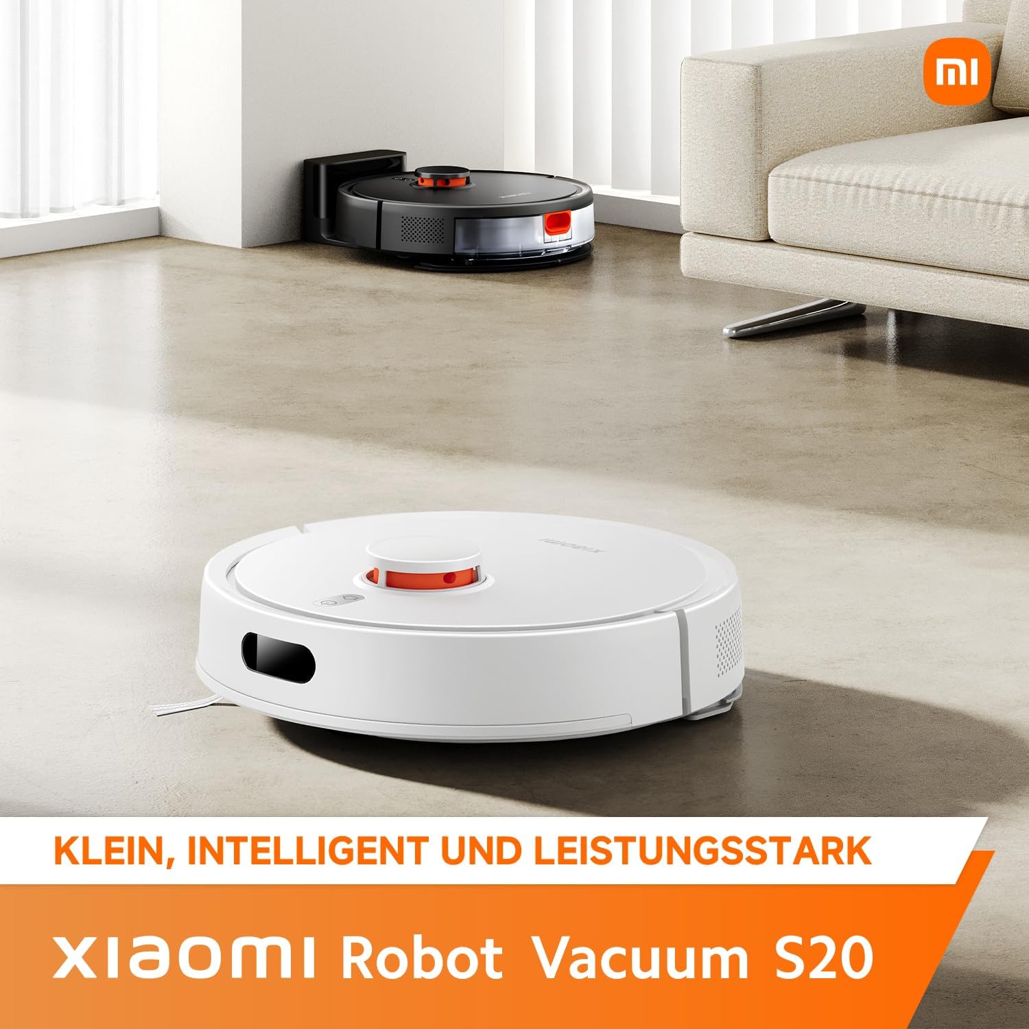 lateral view of the Xiaomi S20 Smart Robot Vacuum Cleaner.