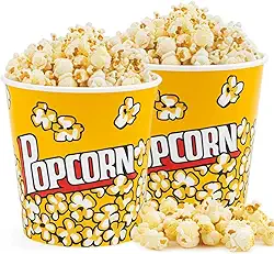Balde de Pipoca Vasilha Pote Plástico Copo Estampado Popcorn 17,5x17,5cm 2,4 Litros - 2 Unidades