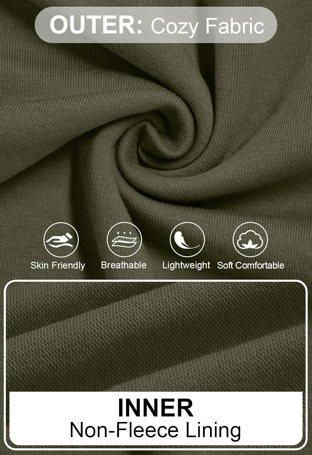 Sweatpants Women Baggy Wide Leg Lounge Casual Pajama Sweat Pants Army Green XL - Image 5