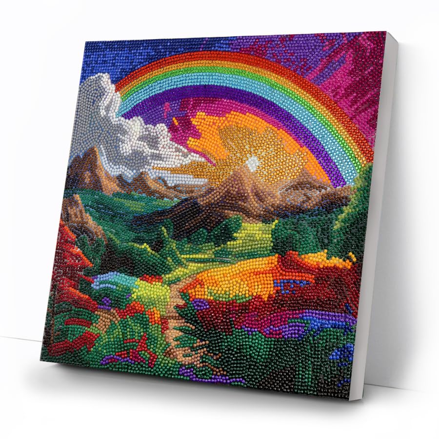 Art cristal paysage éthéré 30x30 cm pour atelier créatif salon