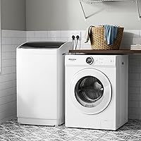 Vista 3 de ROVSUN Juego de lavadora completamente automática de 17.8 libras y secadora de ropa portátil de 1.8 pies cúbicos, juego combinado de lavadora