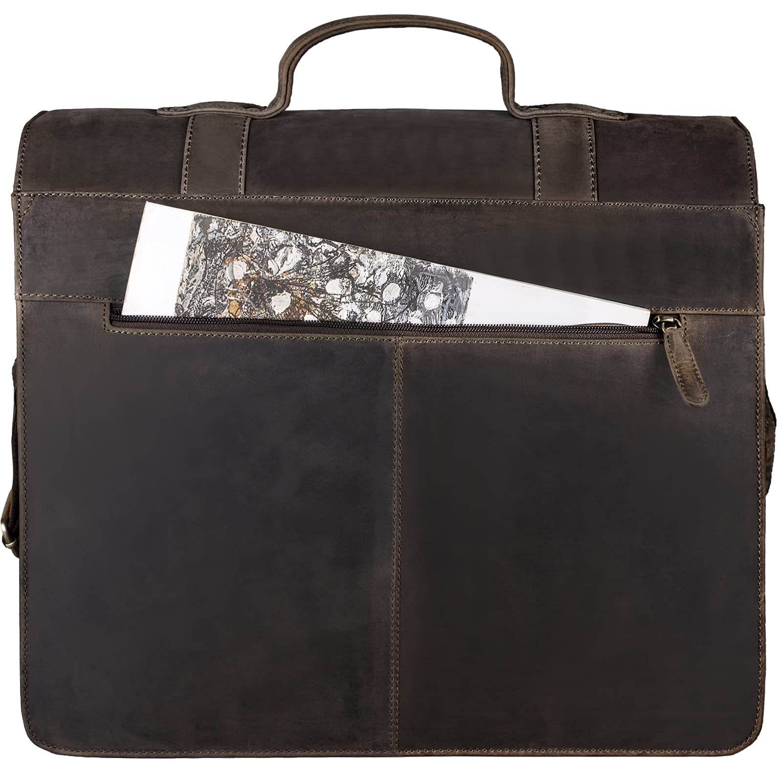 STILORD große Leder Aktentasche braun - Vintage Lehrer-Tasche - Businesstasche aus Rindsleder - Schultasche - Klassische Laptoptasche Marius