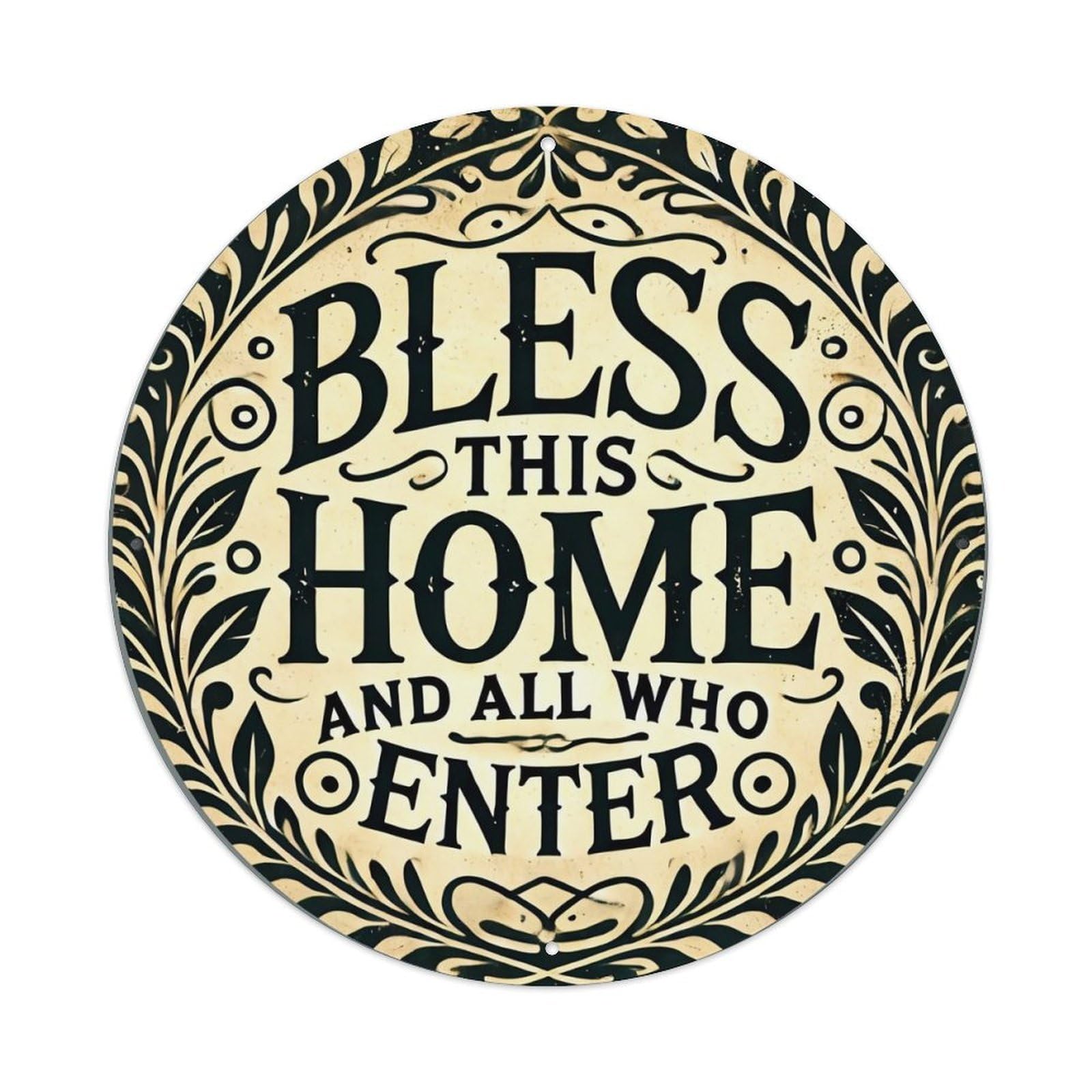 Bless This Home And All Who Enter Metal Tin Sign Plaque