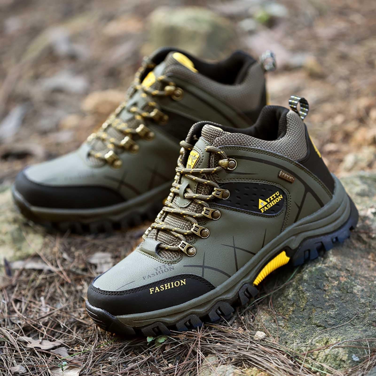 Générique Bottes Randonnée Montantes Cuir Chaudes, Chaussures Extérieur Trekking – Modèle Durables Aventure Homme, Idéal pour Hiver Et Grand Froid
