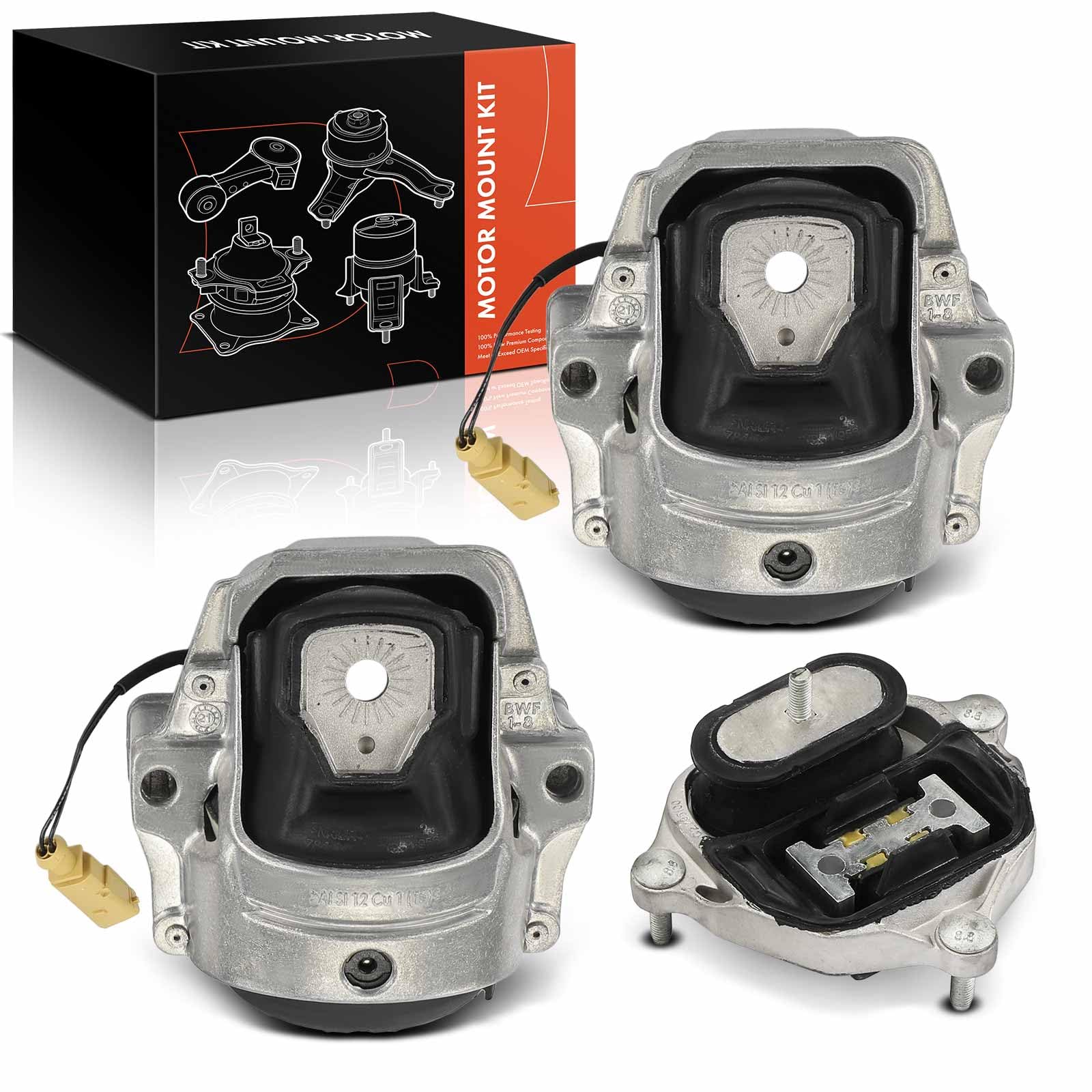 Frankberg 3x Supporto motore Supporto trasmissione Trasmissione automatica | 8K0399151DB; Compatibile con: A4 Avant 8K5, A4 Allroad 8 km, A5 Sportback 8TA, A5 8T3, A4 8K2