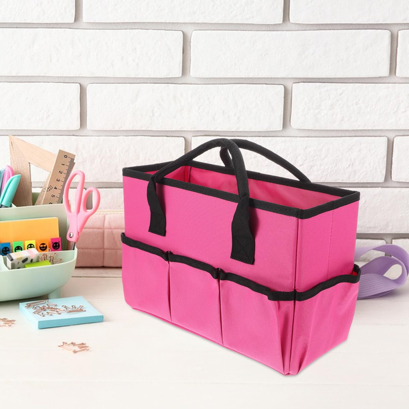 VILLCASE 2 Stück Teiliges Oxford Stoff Kunsthandwerk Organizer Tasche mit Mehreren Fächern Tragbare Aufbewahrung für Lehrer Künstler und für Werkzeuge und Bastelbedarf