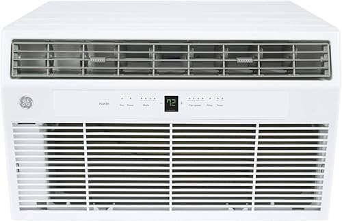 GE AKCQ14DCH - Aire acondicionado de pared de 25 pulgadas con capacidad de enfriamiento de 14000 BTU, 3 velocidades de ventilador, en color blanco