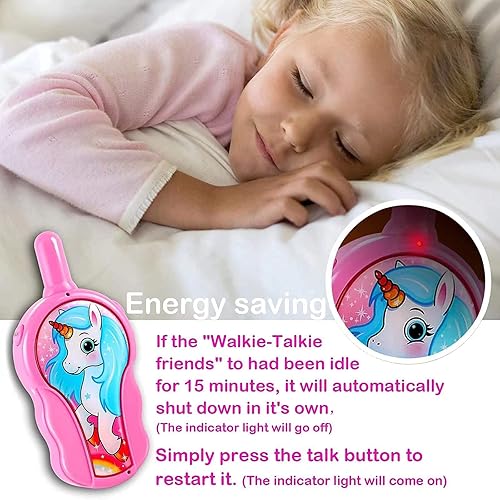 Miniatura 5 de Walkie Talkies para niños, juguetes para niñas de 3, 4, 5, 6, 7 años, walkie talkies de largo alcance para niños pequeños, mini rosa, linda sirena,