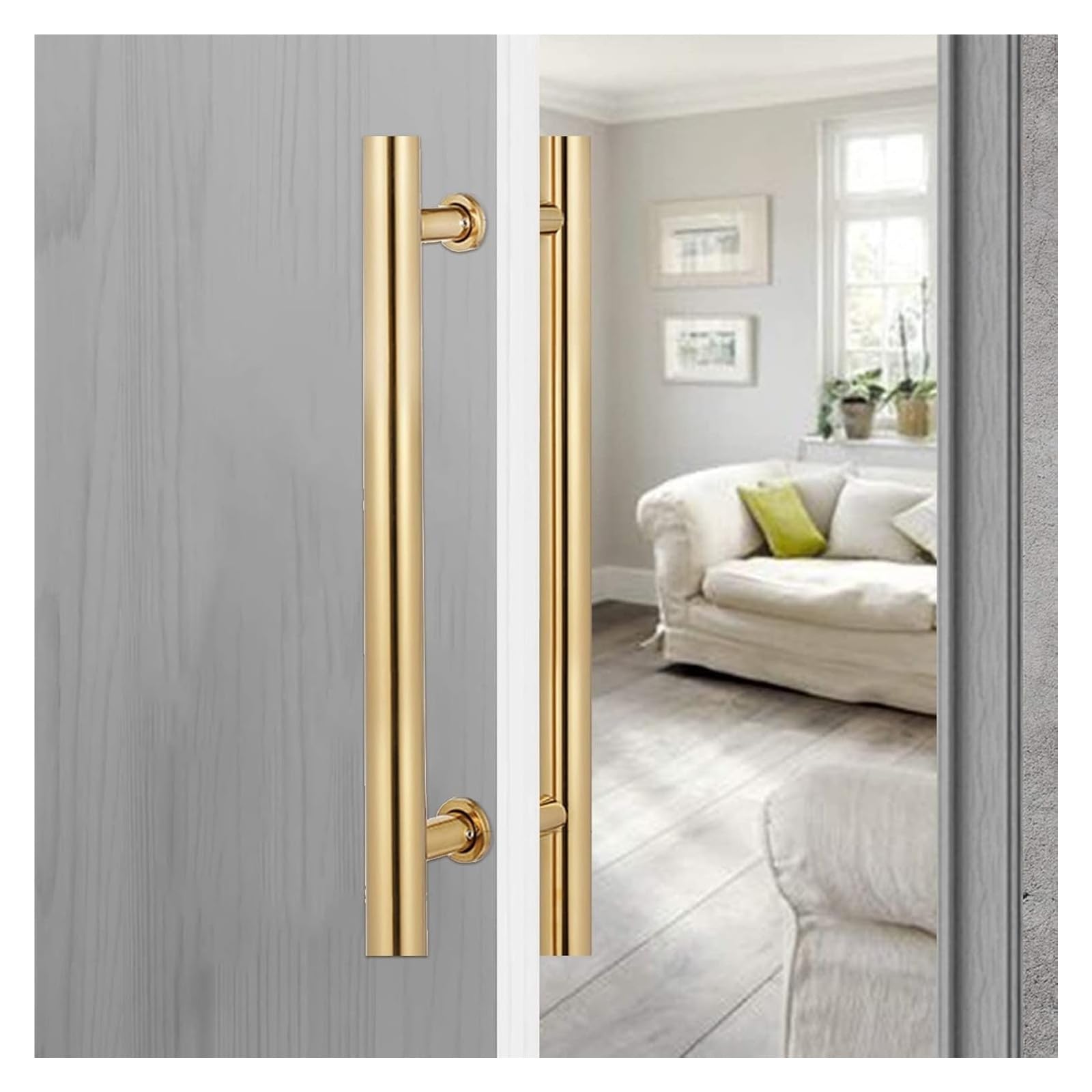 Poignée de porte en H pour sublimer l'entrée de votre salon