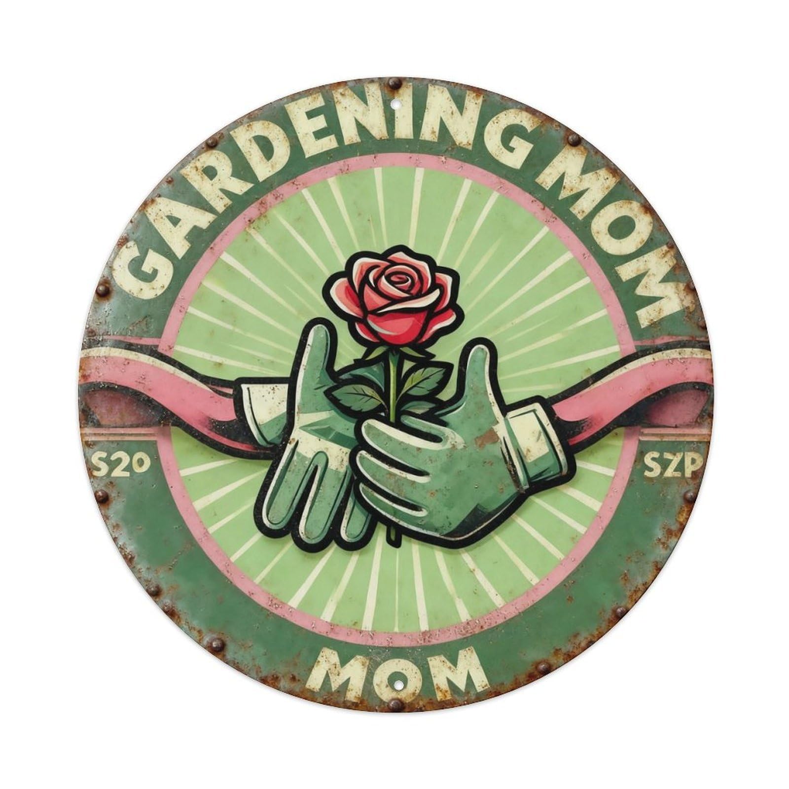Vintage Gardening Mom Metal Tin Sign Plaque