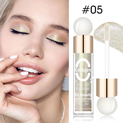 Miniatura 3 de BEFIVECOK Sombra de ojos líquida con purpurina, maquillaje de sombra de ojos con purpurina metálica brillante, alta pigmentación, secado rápido,